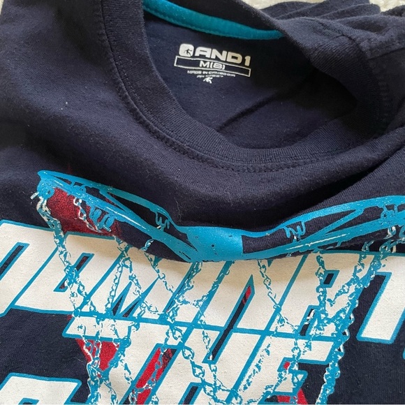 AND1 Kids Boys Basketball T-Shirts Set - Black Blue Gray - M - Picture 4 of 5